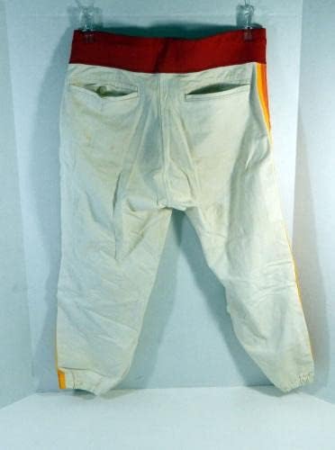 1976 Houston Astros Oyun Kullanılmış Beyaz Pantolon 46-24 DP24389 - Oyun Kullanılmış MLB Pantolon