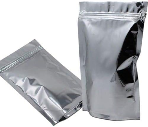 MTP paketi 4x6 +2 (10x15 cm + 5 cm) stand Up kılıf çanta-alüminyum Folyo ön / destek ısı yapışmalı Zip kilit hava geçirmez metalik