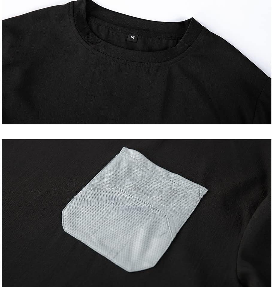 n / a Yaz Erkekler Rahat Eşofman Kısa Kollu T Gömlek Erkek Giyim Seti İki Adet Tee Gömlek Şort Erkek (Renk: Siyah, Boyutu: Küçük)