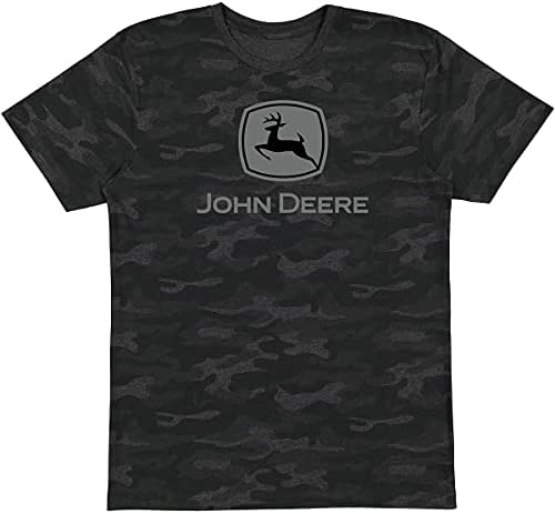 John Deere Siyah Kamuflaj kısa kollu tişört Grafik Tee Tm