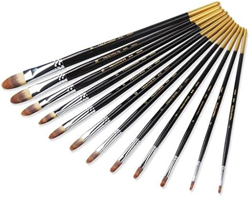GRETD 12 adet / takım Boya Fırçaları Farklı Çeşitleri Modelleri Naylon Saç Ahşap Direk Suluboya Yağ Akrilik Boya Çizim Sanat Malzemeleri