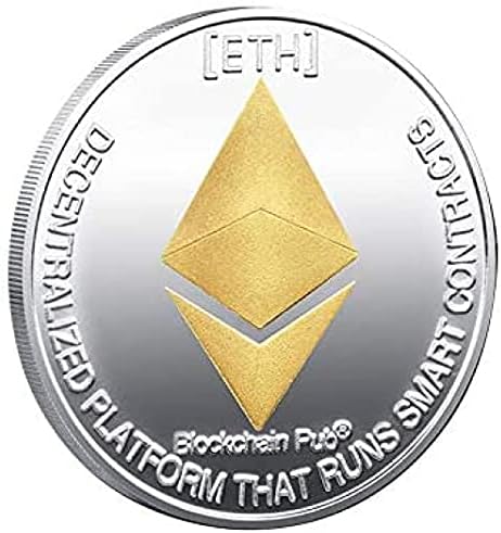 1oz Ethereum hatıra parası Altın PlatedETH Ethereum Sikke Sınırlı Sayıda Koleksiyon Sikke Koruyucu Kılıf ile