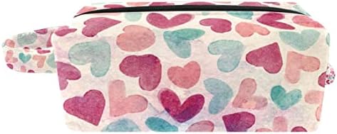 TBOUOBT Makyaj Çantası Seyahat Kozmetik Çantası Kılıfı Çanta Çanta ile Fermuar, Vintage Kalpler Karikatür Güzel