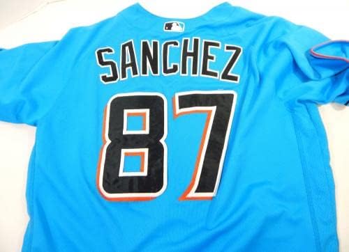 Miami Marlins Yoelvis Sanchez 87 Oyun Kullanılmış Mavi Forma 44 DP22226 - Oyun Kullanılmış MLB Formaları
