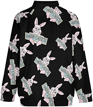 Paskalya tavşanı Unisex Raglan Ceket Zip-Ön Kazak Crewneck Serin Ceket Elbise Ceket Rahat Dış Giyim