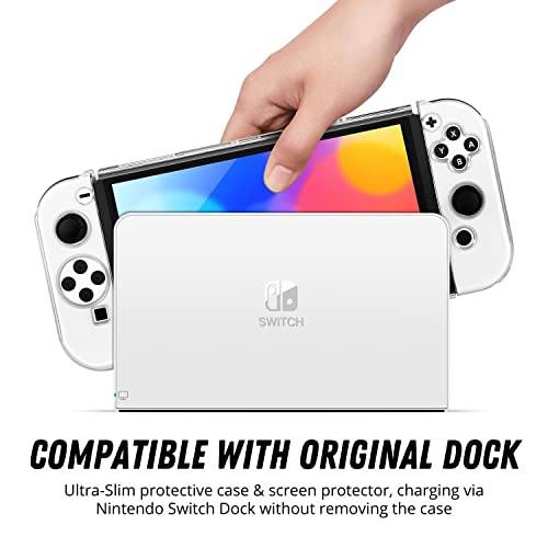 Nintendo Switch OLED Clear Case Protector için TNP Takılabilir Kılıf-Ekran Koruyuculu Şeffaf Oled Switch Cilt Koruyucu Kavrama Kılıfı