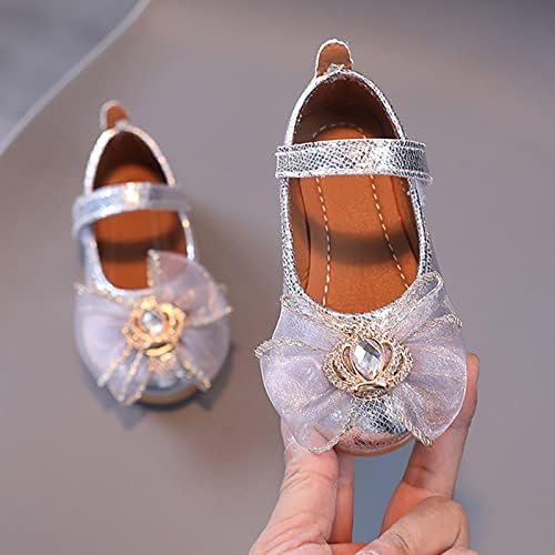 Bebek Kız Elbise Ayakkabı Mary Jane düz ayakkabı Slip-on BalletSequins Yay Ayakkabı Ayakkabı Çocuklar Yürümeye Başlayan (Gümüş, 2-2.