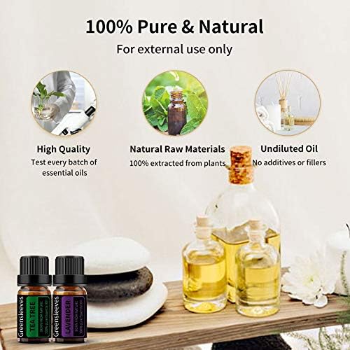 Lavanta, Çay Ağacı Okaliptüs uçucu yağ Seti Difüzör, %100 % Saf Organik Aromaterapi Yağları Hediye Seti Nemlendiriciler, Sabun Yapımı,