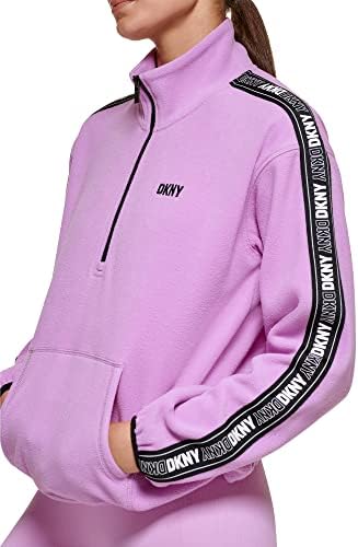 DKNY Kadın Spor Flip Logo Bant Çeyrek Fermuarlı Ceket
