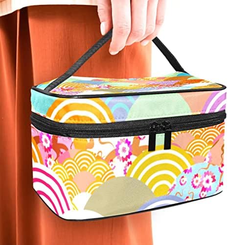 Balık Terazi Japon Seyahat Makyaj Çantası Kozmetik Çantası Makyaj organizatör saplı çanta Kadınlar Kız için
