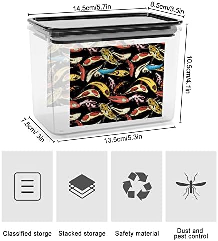 Koi Carps Desen Saklama Kapları şeffaf plastik kapaklı kutu Yeniden Kullanılabilir Kutuları Mutfak Tahıl Aperatifler Kuru Gıda Jöle
