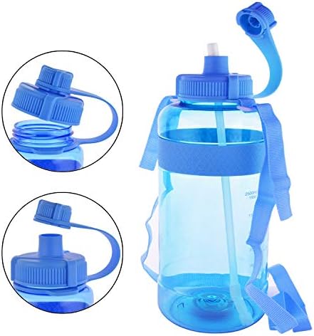 Saman ile GTI Su Şişesi, BPA Ücretsiz Sızdırmaz Geniş Ağızlı Taşınabilir Yarım Galon Büyük Su Sürahileri Spor Yürüyüş Kamp için, 32