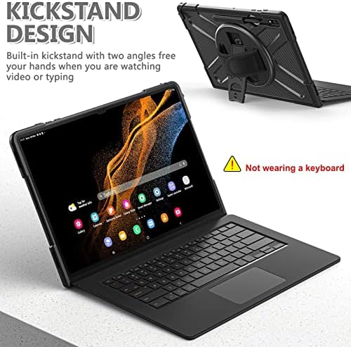 tablet PC koruma Tam Vücut Darbeye 360° Kickstand Sağlam Koruyucu Kılıf Samsung Galaxy Tab ile uyumlu S8 Ultra 14.6 (SM-X900/ X906)
