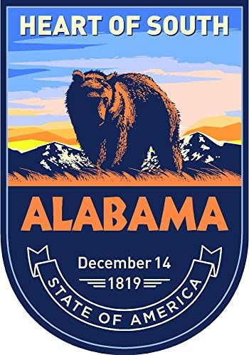 Eyalet Hayvan Alabama Günü 4x5. 5 inç Sticker Çıkartma kalıp Kesim Vinil Yapımı ve ABD'de Sevk