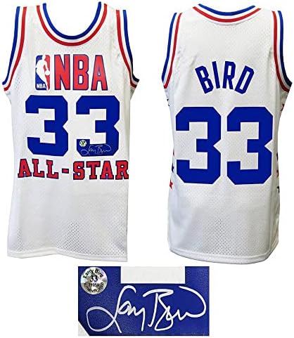 Larry Bird İmzalı 1985 All Star Oyunu Beyaz Mitchell & Ness Gerileme NBA Swingman Forması - İmzalı NBA Formaları