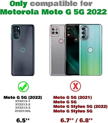 Moto G 5G 2022 Kılıfı için LeYi, Erkekler Kadınlar için 2 Adet Temperli Cam Ekran Koruyuculu Moto G 5G Kılıfı, [Askeri Sınıf] Moto