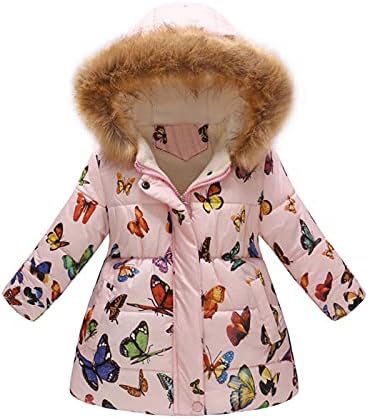 Kalın Ceket Toddler Kız Kış Çocuk Rüzgar Geçirmez Kapşonlu Sıcak Bebek Dış Giyim Ceket Kız Ceket ve ceket Kış Çiçek Ceket
