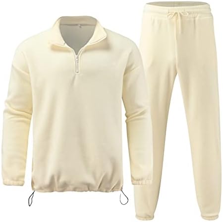 Kış erkek Eşofman 2 Parça Peluş Eşofman Setleri Rahat Koşu Atletik Takım Elbise Katı Uzun Kollu Erkek Gömlek Takım Elbise