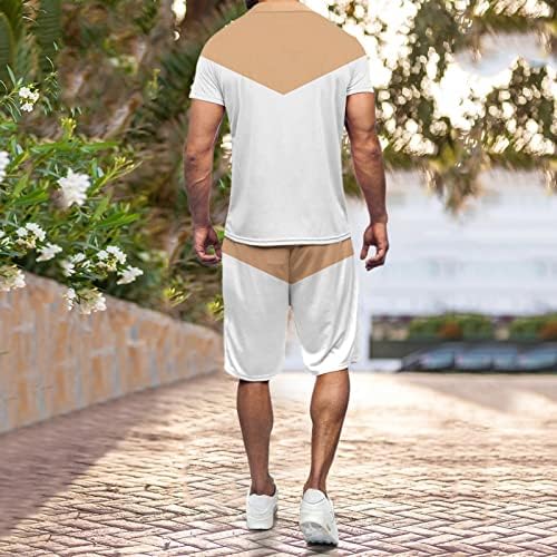 Erkek Moda Kısa Kollu Tişört ve şort takımı Yaz 2 Parça Kıyafet Takım Elbise Yelek Pantolon