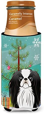 Caroline's Treasures BB1602MUK Noel Ağacı ve Japon Çene İnce kutular için Ultra Hugger, Can Soğutucu Kol Hugger Makinede Yıkanabilir