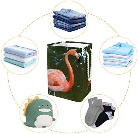 MAPOLO Çamaşır Sepeti Flamingo Nehir Üzerinde Katlanabilir Keten çamaşır sepeti Kolları ile Ayrılabilir Parantez İyi Tutan Su Geçirmez