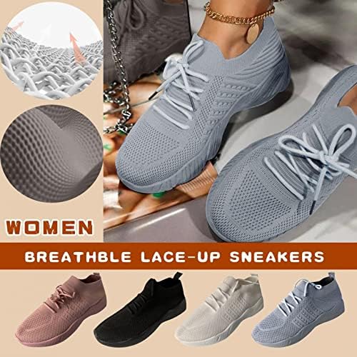 AODONG Sneakers Kadınlar için yürüyüş ayakkabısı Kama Platformu Örgü Nefes Moda Rahat koşu ayakkabıları Yaz Loafer'lar Sneakers