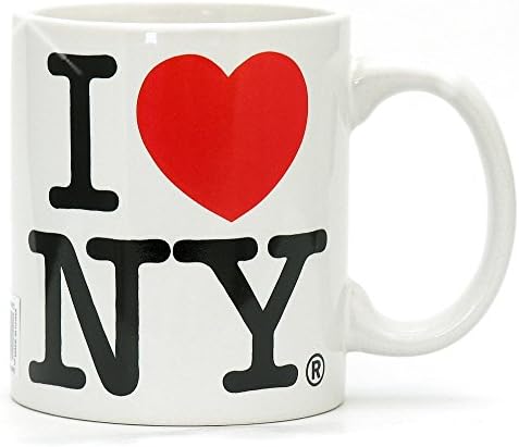 NY White 11 oz Kahve Kupasını Seviyorum, Mikrodalga Fırın ve Bulaşık Makinesinde Yıkanabilir
