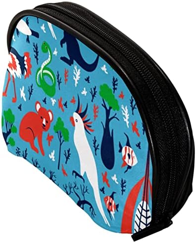 TBOUOBT Makyaj Çantası Seyahat kozmetik çantası Kılıfı Çanta fermuarlı çanta, Karikatür Hayvan Ahtapot Papağan Yılan