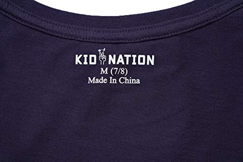 Çocuk Ulus Çocuklar %100 % Pamuk Tankı Üstleri Kolsuz Ekip Boyun erkek çocuklar için tişörtler veya Kızlar 4-12 Yıl (2 Paket)